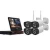 8CH Crystal Vision Floodlight & Two Way Audio, Panic Siren Button Kit (4X Floodlight Audio Camera) view 1