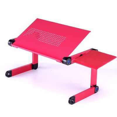 Zhjlut Adjustable Laptop Desk Stand Portable Aluminum Ergonomic Lapdesk for TV Bed Sofa PC Notebook Table Desk Stand with Mouse Pad (Color : DNZ-Pink)
