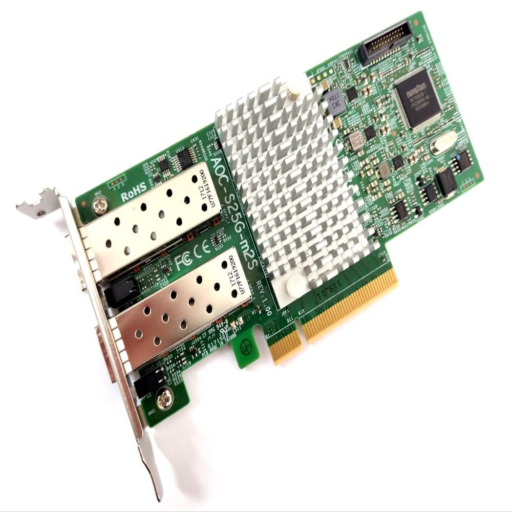 Supermicro AOC-S25G-M2S Std LP 2-Port 25G SFP28, Mellanox ConnectX-4 LX EN