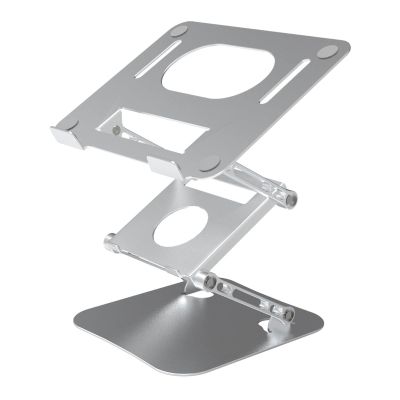 Zhjlut Tall Laptop Stand Double Layer Foldable for Desk Ergonomic Sitting or Standing Laptop Riser Holder for Collaborative Work