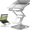 Zhjlut Tall Laptop Stand Double Layer Foldable for Desk Ergonomic Sitting or Standing Laptop Riser Holder for Collaborative Work view 2