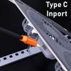 Aluminum Laptop Stand Foldable Desk Riser Mute Cooling Fan Adjustable Notebook Stand (Color : Sliver) view 2