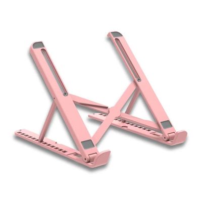 Zhjlut Laptop Tablet Phone Holder Foldable Desktop Support Holder Adjustable Riser Portable Tablet Desk Stand (Color : Pink)