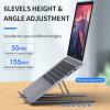 Zhjlut Portable Laptop Stand Aluminum Laptop Table Base Foldable Support Notebook Stand Computer Tablet Holder (Color : Grey) view 2