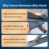 Zhjlut Portable Laptop Stand Aluminum Laptop Table Base Foldable Support Notebook Stand Computer Tablet Holder (Color : Grey) view 4