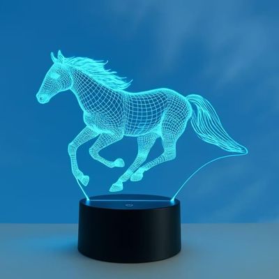 SUPERHONGJIHAO Night Light for Kids 3D Horse Led Lamp with Remote Control 16 Color Changing Xmas Birthday Gift for Child
