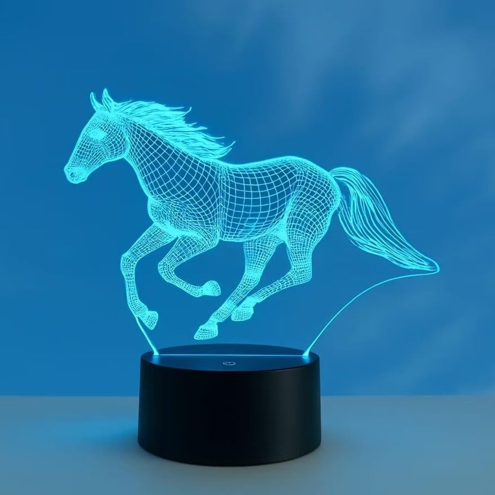 SUPERHONGJIHAO Night Light for Kids 3D Horse Led Lamp with Remote Control 16 Color Changing Xmas Birthday Gift for Child