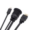 cablecc Left Right Angled USB-C USB 2.0 Type C Male to Female Extension Data Cable with Sleeve for Laptop (Type-C+HDMI) view 1