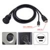 cablecc Left Right Angled USB-C USB 2.0 Type C Male to Female Extension Data Cable with Sleeve for Laptop (Type-C+HDMI) view 2