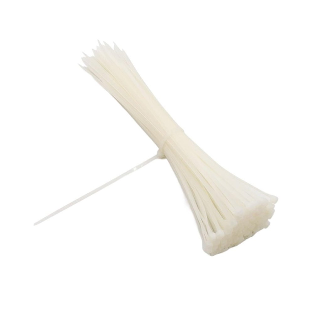 NORAZE 100PCS White Black Cable Wire Zip Ties Self Locking Nylon Cable Tie Wrap Strap Fastener Hook Loop (Color : White, Size : 3 x 120mm)