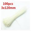 NORAZE 100PCS White Black Cable Wire Zip Ties Self Locking Nylon Cable Tie Wrap Strap Fastener Hook Loop (Color : White, Size : 3 x 120mm) view 2