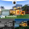 Cinnado 2K Cameras for Home Security-2.4G WiFi Outdoor Camera Wireless Solar/Battery Powered, 360 Viewing, Human Detection, Color Night Vision, Cloud/SD Storage B6 (B6-White-4pack-2.4G) view 4