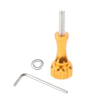 NovelGoal CNC Aluminium Small Tripod Mount Adapter with Thread Screw for HD Hero 9 8 7 6 5 4 Session 2 3 Action Cameras (Yellow Screw)