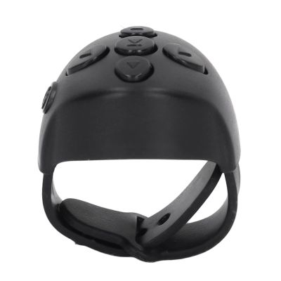 Bluetooth Remote Control Page Turner for iOS for Android, Camera Shutter Selfie Scrolling Ring with Adjustable Size, 30mAh. (Black)