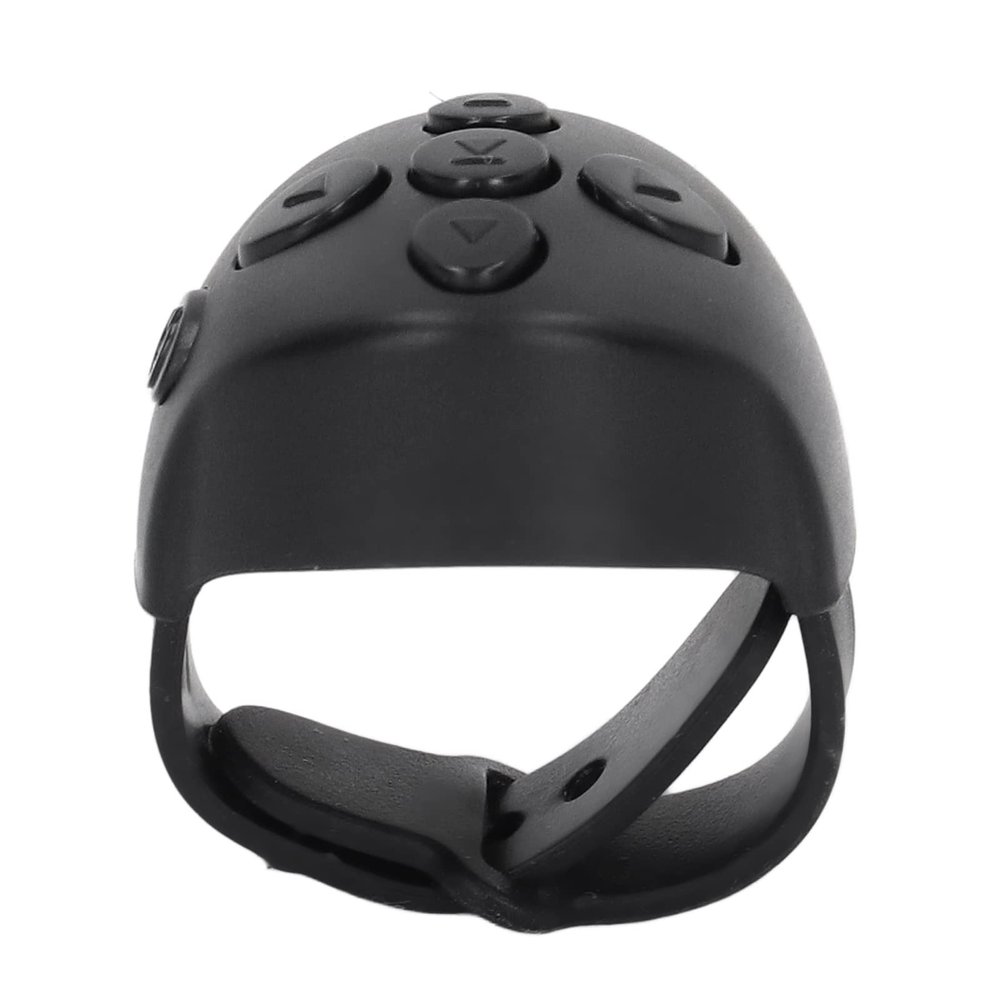 Bluetooth Remote Control Page Turner for iOS for Android, Camera Shutter Selfie Scrolling Ring with Adjustable Size, 30mAh. (Black)