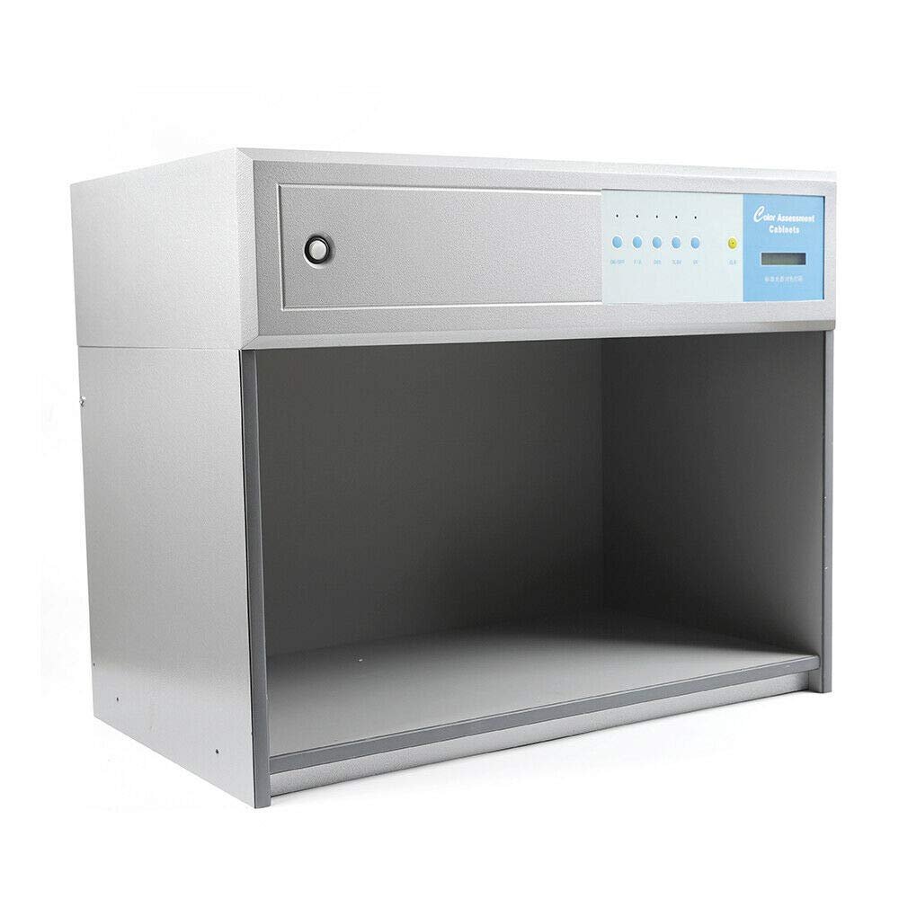 RustyVioum 110V Lab Color Matching Cabinet, Professional 4 Color Assessment Cabinet 4 Light Sources Lamp Box Fit for Textile Printing Dyeing Materials
