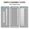 MaKefeile No-Drilling Interior Accordian Folding Light Filtering Cellular Door Closet Sliding Barn Panels Doors for Bedrooms Hallways Room Divider, Customize, White view 4