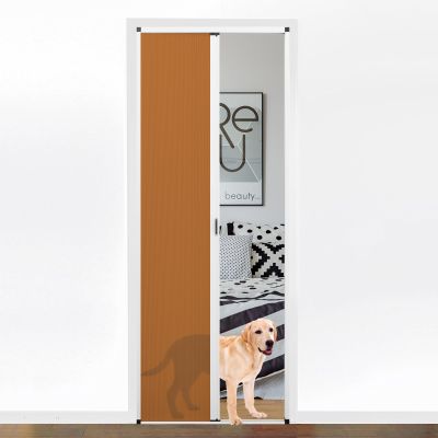 MaKefeile No-Drilling Interior Accordian Folding Light Filtering Cellular Door Closet Sliding Barn Panels Doors for Bedrooms Hallways Room Divider, Customize, Coffee