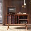 Record Player Stand with Vinyl Storage Holds Up to 300lb, Large Record Player Table Cabinet for Album Storage with Holder Vinyl Display Shelf, Wood Turntable Stand for Bedroom Living Room (Brown) view 2