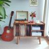 Record Player Stand with Vinyl Storage Holds Up to 300lb, Large Record Player Table Cabinet for Album Storage with Holder Vinyl Display Shelf, Wood Turntable Stand for Bedroom Living Room (Brown) view 3