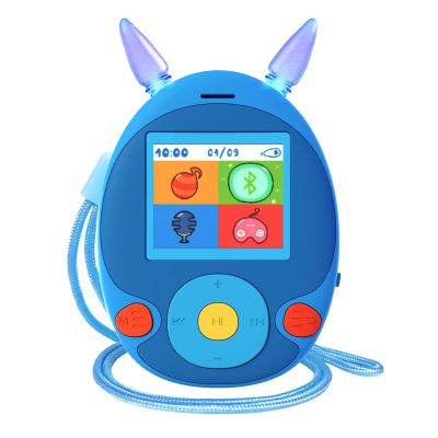 BluKaSa 64GB MP3 Player for Kids, Kids MP3 Player with Bluetooth, Front Speaker, Games, Recorder, Ear Lights, Alarm, Music Player Expandable Up to 128GB(Earbud, Aux Cable, Lanyard Included)