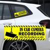 Camera Audio Video Recording Window Cars Stickers 2x6 Inch in Car Camera Recording Labels Cam On Board Video Sign for Car Window Bumper Safety 4 PCS (Yellow) view 2