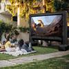 Tangkula 15 FT Inflatable Projector Screen, Blow Up Mega Movie Screen with Air Blower, Storage Bag, Ground Stakes, Easy Set up, Front & Rear Projection for Home Theater Backyard Outdoors view 2