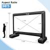Tangkula 15 FT Inflatable Projector Screen, Blow Up Mega Movie Screen with Air Blower, Storage Bag, Ground Stakes, Easy Set up, Front & Rear Projection for Home Theater Backyard Outdoors view 4