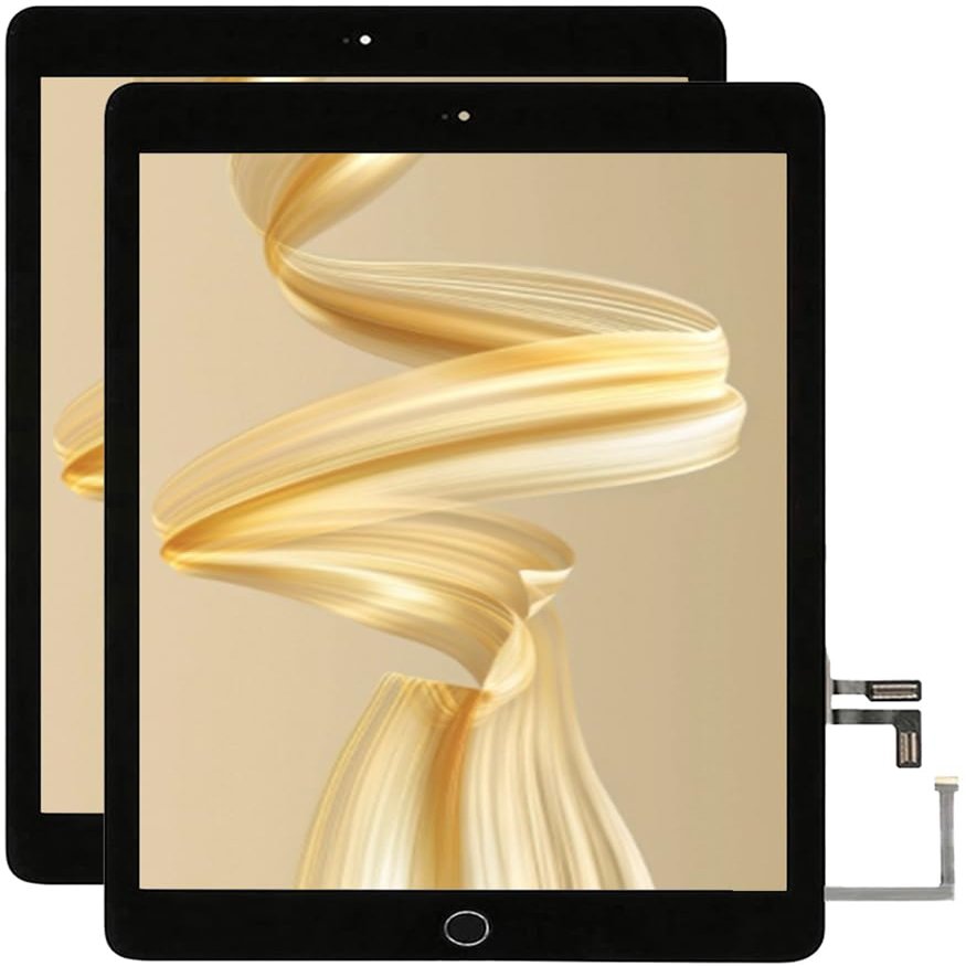 for iPad 5 5th Gen Screen Replacement A1822 A1823 2017 2 Pack Digitizer 9.7 Inch, for iPad 5th Generation Touch Glass with Home Button (Black)