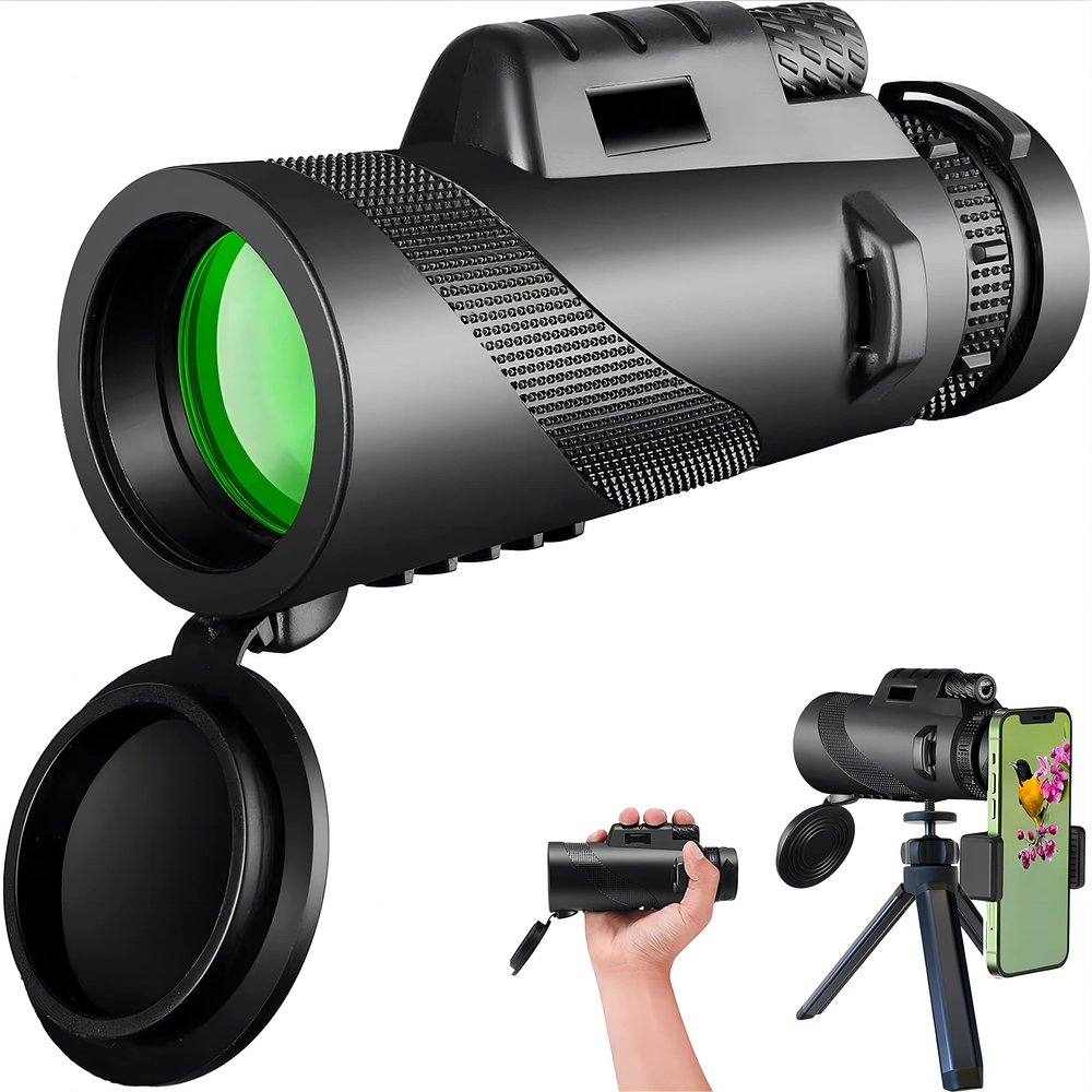 ZleoLeap 50x60 Monocular Telescope for Adults with Smartphone Holder & Tripod, BAK-4 Prism and FMC Lens High Power Monoculars for Bird Watching Wildlife Hunting Hiking