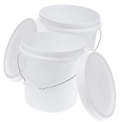 FUNOMOCYA 2pcs Food-Grade Plastic Bucket Lid Portable Round Pail for Home Use for Storing Liquids Cleaning Products