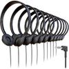 200 Pack Bulk Wired On-Ear Leather Headphones with 3.5mm Connector, Black view 1