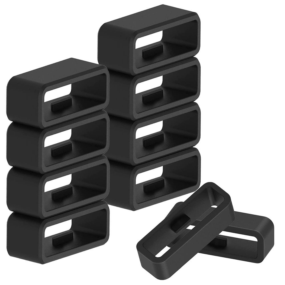 10 Pack Watch Band Holder Compatible with Garmin Vivoactive 3/Forerunner 645 245/Venu/Vivomove/Fenix 6S/Fenix 5S Band Keeper, 20mm Silicone Replacement Watch Band Clasp Clip Keeper Ring Loop Fastener