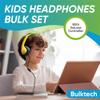 400 Pack Bulk Wired On-Ear Leather Headphones with 3.5mm Connector and Remote Control for Volume, Multi view 2