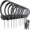 10 Pack Bulk Wired On-Ear Leather Headphones with 3.5mm Connector and Remote Control for Volume, Black view 1
