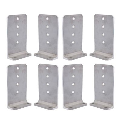 Generic 8" x 5" x 1/4" Aluminum Boat Trailer Bunk Brackets (8 Pack, Silver)