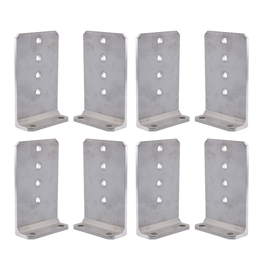 Generic 8" x 5" x 1/4" Aluminum Boat Trailer Bunk Brackets (8 Pack, Silver)