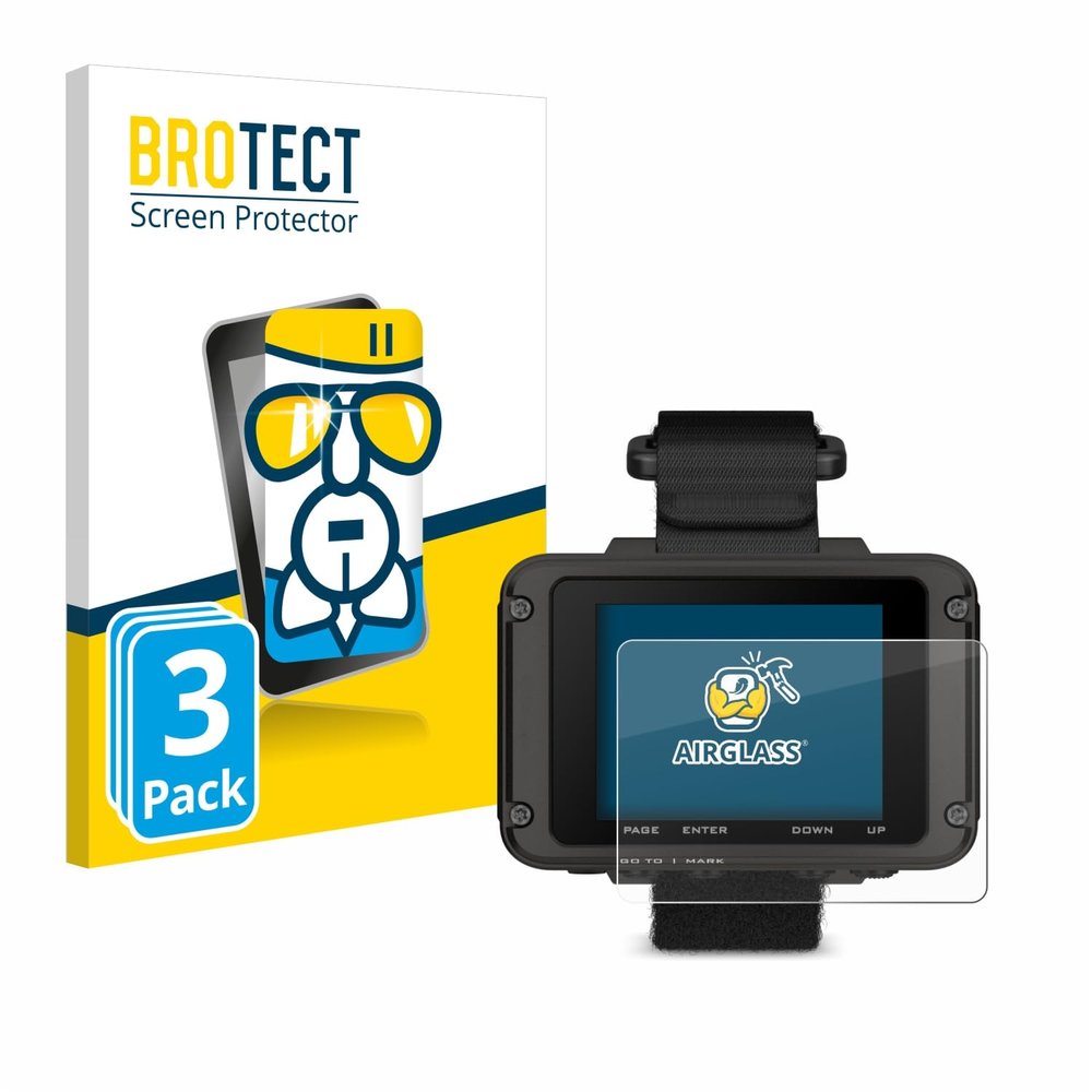 brotect Glass Screen Protector Film compatible with Garmin Foretrex 801 (3 Pack) - Glass-Foil 9H Protection [Scratch Resistant, High Clarity]