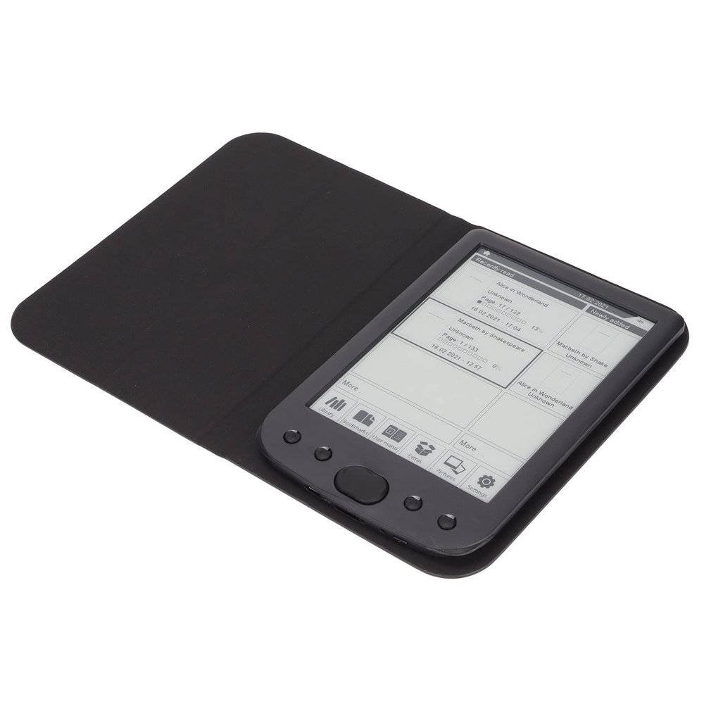 E Reader, 6in HD Ink Screen E Reader Books, 8GB Storage with Navigation and Black Protective Case