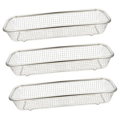 Housoutil 3pcs Stainless Steel Draining Basket for Kitchen Utensils and Dish Rack for Fruits and Vegetables Easy to Clean Chopsticks Storage Organizer