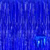 3 Pack Blue Foil Fringe Curtain Backdrop, 3.28Ft x 8.2Ft Metallic Tinsel Foil Fringe Streamer Curtains for Photo Booth, Mother's Day, Easter, Birthday, Wedding Party Decorations view 1