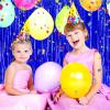 3 Pack Blue Foil Fringe Curtain Backdrop, 3.28Ft x 8.2Ft Metallic Tinsel Foil Fringe Streamer Curtains for Photo Booth, Mother's Day, Easter, Birthday, Wedding Party Decorations view 4