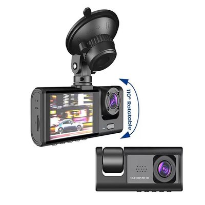 3 Channel Dash Cam for Car Camera Video Recorder Dashcam DVRs Black Box Dual Lens DVR with Rear View Camera 24H Parking Monitor