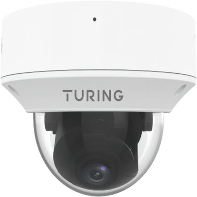 Turing TP-MMD8MV2 Smart 8MP IR Zoom Dome IP Camera, White; 2.7-13.5mm Motorized Varifocal Lens; Smart IR Up to 40m (131ft); Support 256 G MicroSD Card; Tampering Alert; Indoor/Outdoor Use