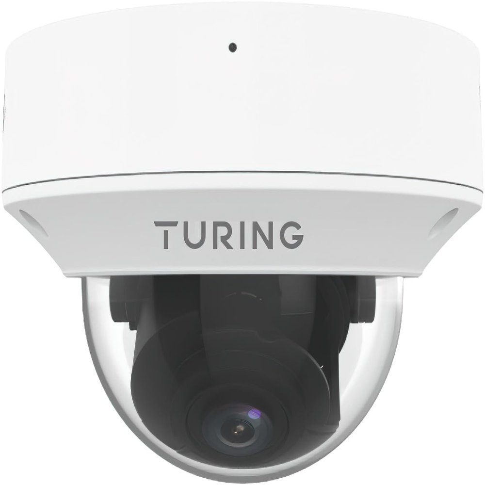 Turing TP-MMD8MV2 Smart 8MP IR Zoom Dome IP Camera, White; 2.7-13.5mm Motorized Varifocal Lens; Smart IR Up to 40m (131ft); Support 256 G MicroSD Card; Tampering Alert; Indoor/Outdoor Use