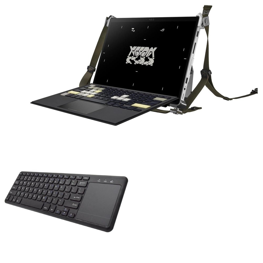 BoxWave Keyboard Compatible with ASUS ROG Flow Z13-ACRNM RMT02 - MediaOne Keyboard with TouchPad, USB Fullsize PC Wireless TrackPad - Jet Black