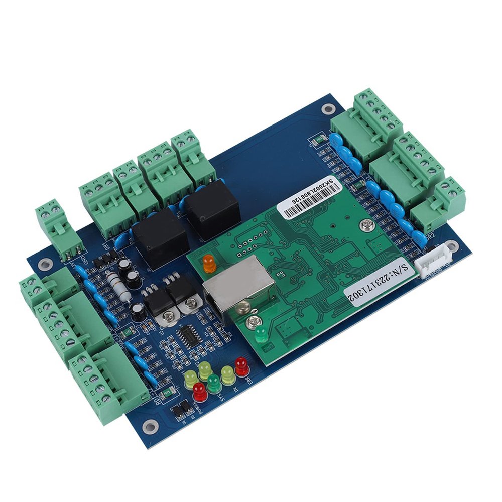 Controller, IP Network Access Control Board Panel Controller with Multi Card Password Card&Password Unlocking for 2 Door Use