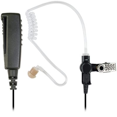 PRYME 2-Wire Surveillance Style Lapel w/Noise Reduction Mic, 2-Pin Side Connector and Braided Fiber Cable (SPM-2303-BF)