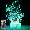 Jinnwell 3D Mushroom led Night Light Lamp Illusion Night Light 16 Color Changing Table Desk Decoration Lamps Gift Acrylic Flat ABS Base USB Cable Toy view 1