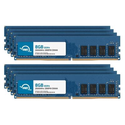 OWC 64GB (8x8GB) DDR4 2666MHz PC4-21300 CL19 1RX8 Non-ECC UDIMM 1.2V 288-pin Desktop Memory RAM Upgrade for PC
